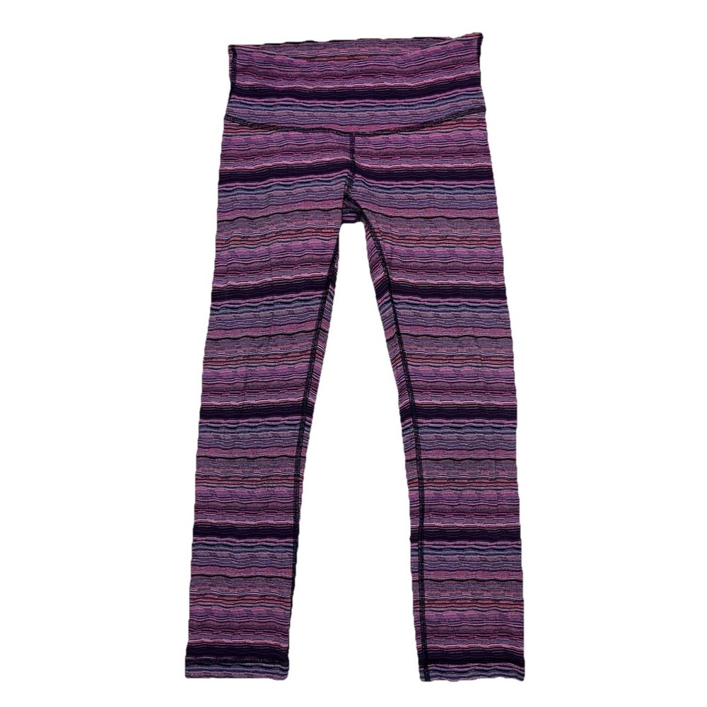 Lululemon Wunder Under Leggings 4 Space Dye Twist Regal‎ Plum Purple Cropped